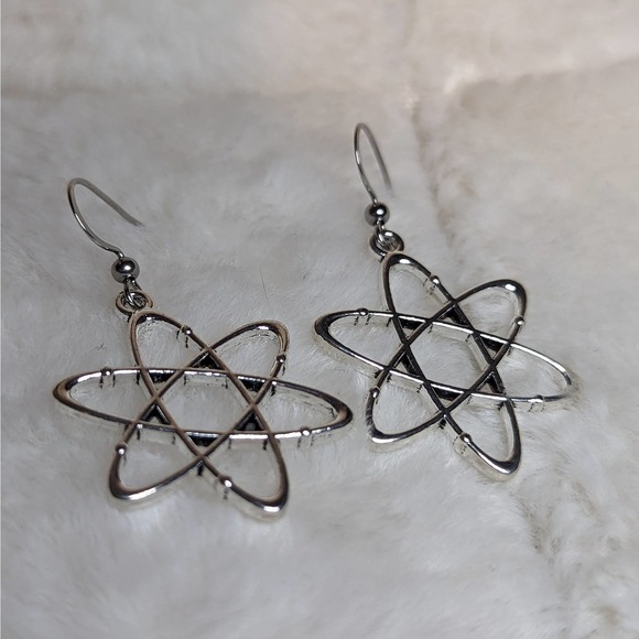 Atom Charm Earrings - Picture 1 of 3